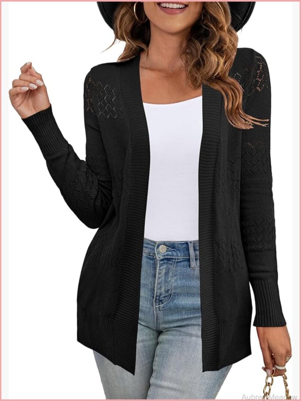Long Sleeve Open Front Chunky Cable Knit Cardigan Sweater
